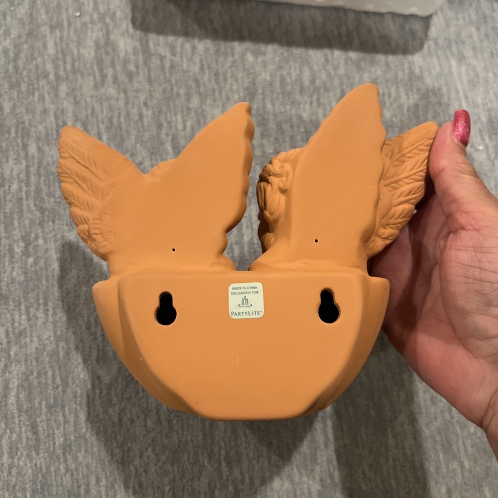 PartyLite Terra‎ Cotta Angel Sconce Tealight Votive Candle Holder P8020 No Box - Picture 4 of 9